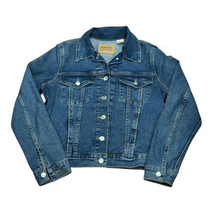 Signature by Levi Strauss Jacket Womens Small Blue Denim Trucker Button Front